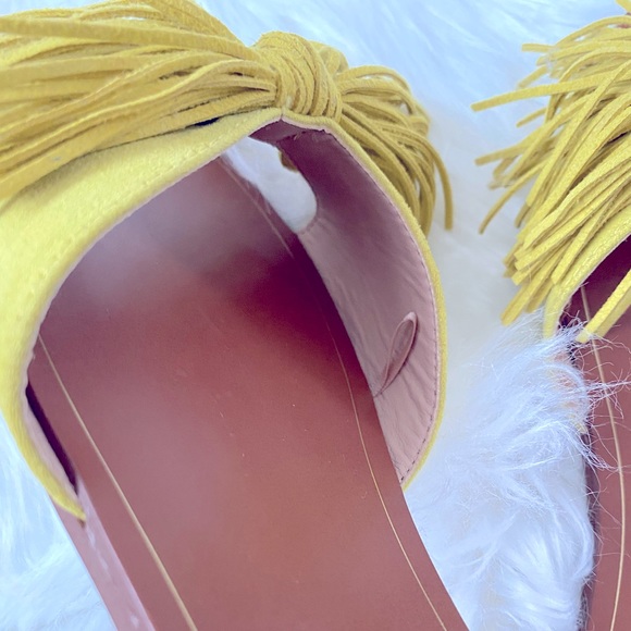 SOLD ✨NEW | ZARA | Yellow suede fringed sandals - Picture 4 of 5
